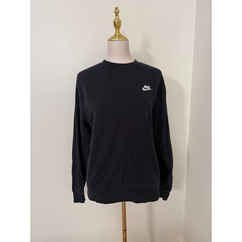 Nike Sportswear Club Fleece Crewneck Sweatshirt Black White Men’s S BV2662
